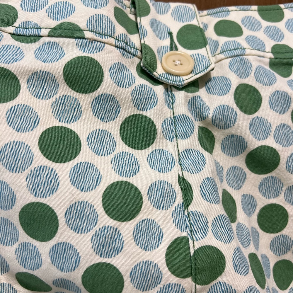 NWT Women’s Boden Green and Lght Blue Polka Dot Cropped Stretch Pants Size  16R - Picture 5 of 8